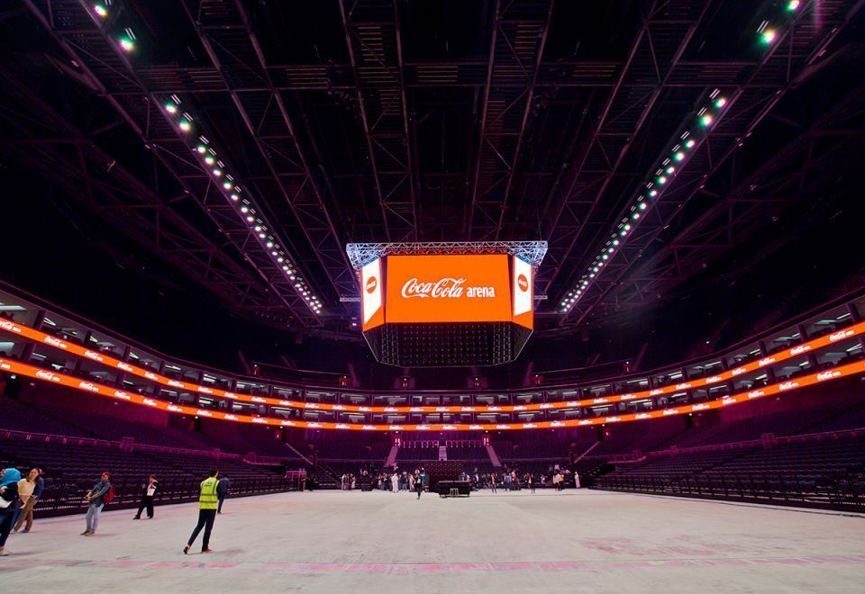 Dubai arena. Арена кола Дубай. Coca Cola Arena. Соса сола Арена Дубай. Кока кола Арена Дубай вместимость.