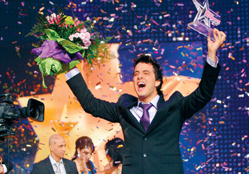 Nader Qirat celebrates victory in the popular Star Academy show. The format is one of many programmes originated in the west, then adapted and produce Nader Qirat celebrates victory in the popular Star Academy show. The format is one of many programmes originated in the west, then adapted and produce