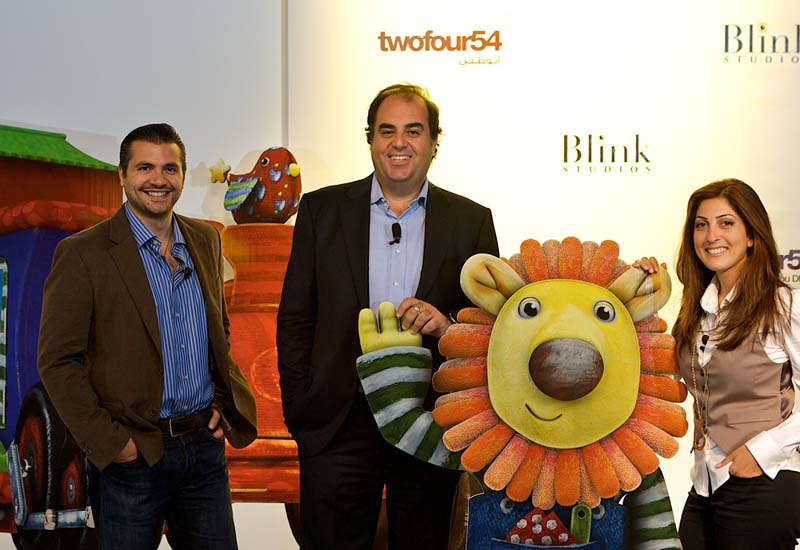 twofour54 COO Wayne Borg flanked by Tarek Mounir and Lea Badro of Blink Studios. twofour54 COO Wayne Borg flanked by Tarek Mounir and Lea Badro of Blink Studios.