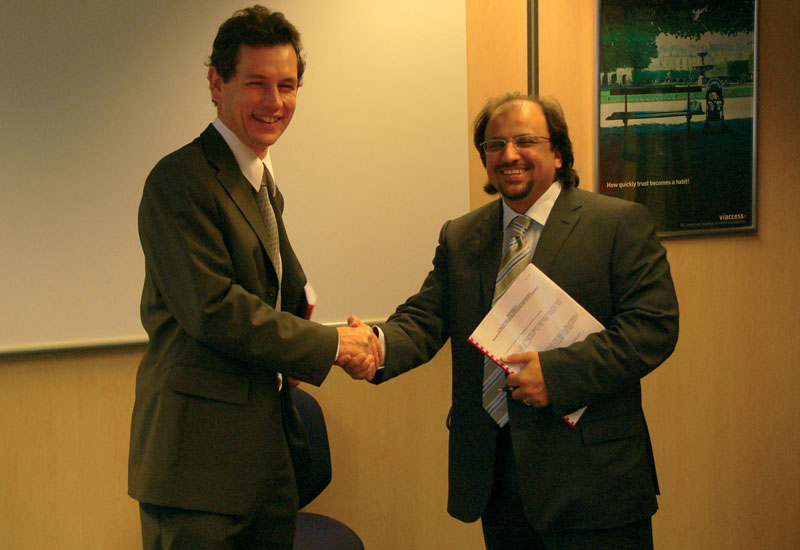 Moreau de Saint Martin (left) and Yamini at the time of the deal. Moreau de Saint Martin (left) and Yamini at the time of the deal.
