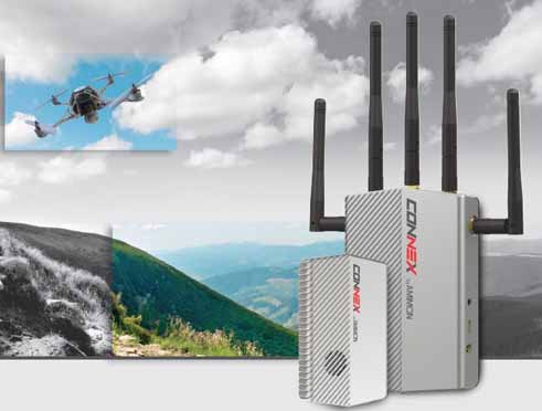 CONNEX by Amimon, brings broadcast HD video quality and robust standards to the UAV aerial video arena. CONNEX by Amimon, brings broadcast HD video quality and robust standards to the UAV aerial video arena.