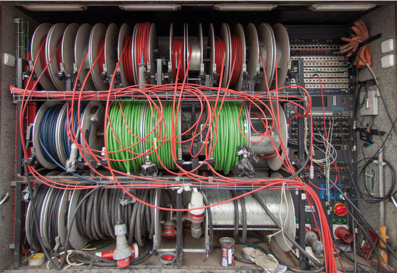 Cables, cables everywhere. Cables, cables everywhere.