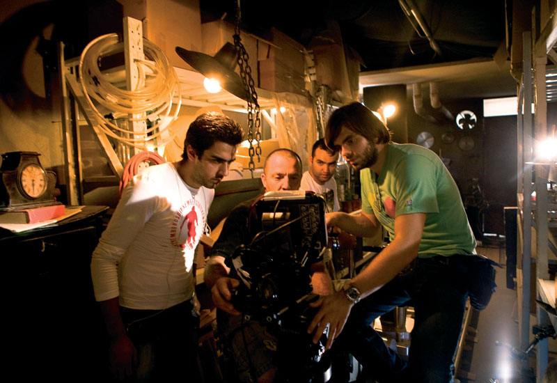 From left: Director Nizar Sfair, focus puller Alexandro Martella, key grip Ibrahim Touma and Harvey Glen. From left: Director Nizar Sfair, focus puller Alexandro Martella, key grip Ibrahim Touma and Harvey Glen.