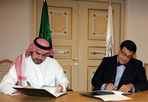 Prince Abdul Hakim bin Musaed and Pierre Haddad at the contract signing. Prince Abdul Hakim bin Musaed and Pierre Haddad at the contract signing.