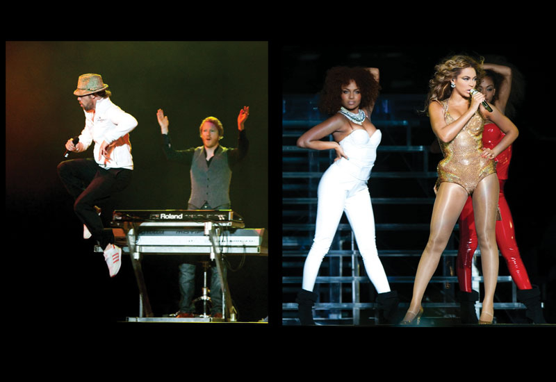 Jamiroquai headlined the second night of Yasalam, following on from Beyonce's hugely popular opening night performance (right). Jamiroquai headlined the second night of Yasalam, following on from Beyonce's hugely popular opening night performance (right).