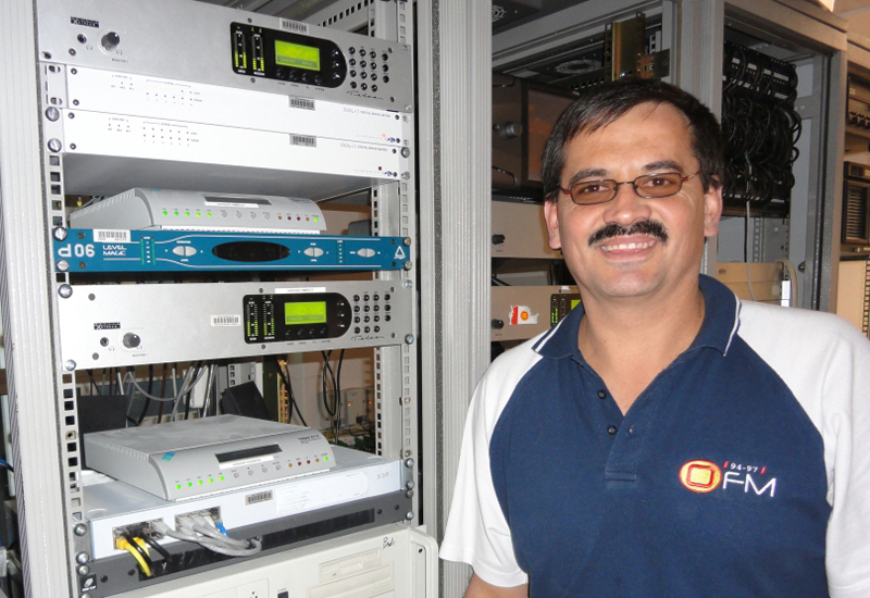 Jan Van Der Walt with the Junger Audio system at OFM. Jan Van Der Walt with the Junger Audio system at OFM.
