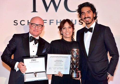 Layla Kaylif receives the award at DIFF 2015. Layla Kaylif receives the award at DIFF 2015.
