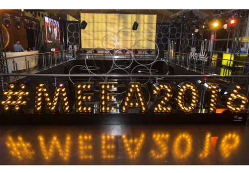 The MEEA16 shortlist party at Zero Gravity, hashtag sign (pictured) provided by IBS Group. The MEEA16 shortlist party at Zero Gravity, hashtag sign (pictured) provided by IBS Group.
