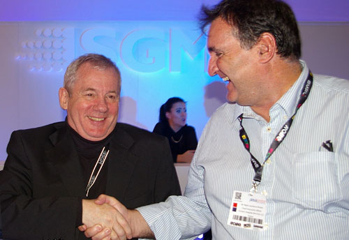 SGM’s Peter Johansen and Mark Brown of eclipse Group seal the deal. SGM’s Peter Johansen and Mark Brown of eclipse Group seal the deal.