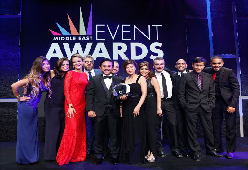 The RedFilo team collecting the Employer of the Year Award at the recent Middle East Event Awards The RedFilo team collecting the Employer of the Year Award at the recent Middle East Event Awards
