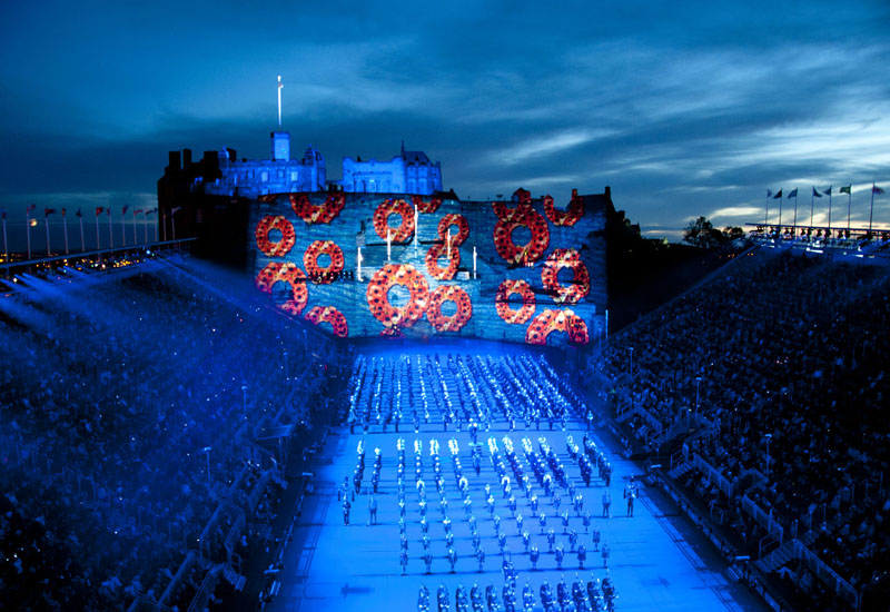 Ross Ashton's The Projection Studio is once again wowing the crowds with amazing projected visuals onto the walls of Edinburgh Castle making it an even more spectacular backdrop for the 2011 Military Tattoo.
The show action takes place on the Esplanade down below in the centre of the Tattoo?s completely new ?16 million ($26.2 million) state-of-the-art amphitheatre, which is installed for the first time, with new seating tribunes, VIP Boxes, a special projection platform, a large corporate hospitality area and improved site lines all round.
A purpose built climate controlled projection control room is also part of the new design, along with lift access for the third floor of the production and FOH control areas at the back of the seating stand.
In practical terms, the elevator has speeded up the projection get in enormously, as the equipment no longer has to be craned into place.
IN PICS: Projection Studio wows Edinburgh Tattoo