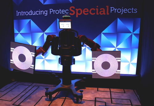 Protec introduces its new robots at the Middle East EVENT Show 2015 in Dubai. Protec introduces its new robots at the Middle East EVENT Show 2015 in Dubai.