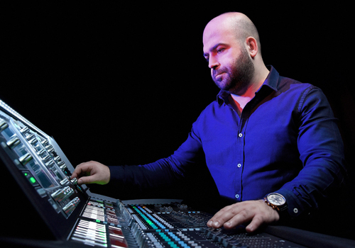 Samer Atallah with QDB’s new dLive system. Samer Atallah with QDB’s new dLive system.