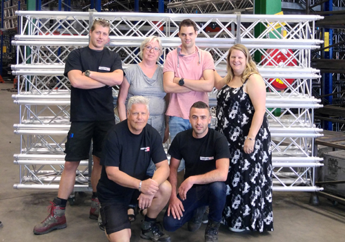 The Rigging Box team with the new truss. The Rigging Box team with the new truss.