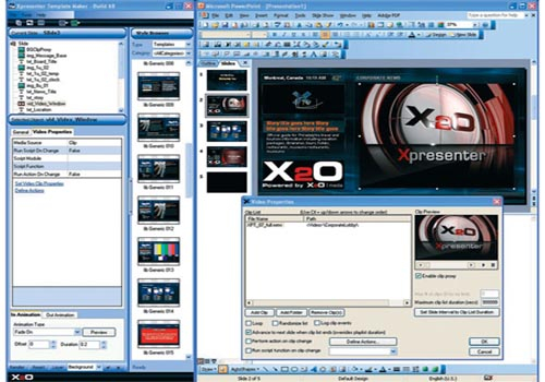 The X2O Media's Xpresenter software suite offers a professional look with built-in production logic that enables streamlined loading and updating of c The X2O Media's Xpresenter software suite offers a professional look with built-in production logic that enables streamlined loading and updating of c