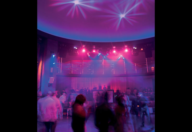 Projectors are positioned above the main dance floor. Projectors are positioned above the main dance floor.