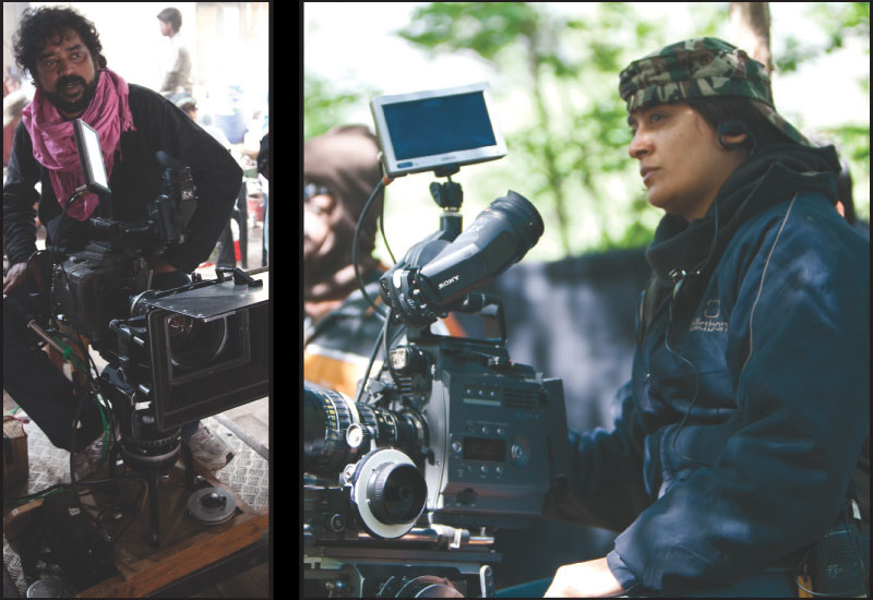 Left: Santosh Sivan, DoP, in a pensive mood. Right: Anjuli Shukla, DoP, first assistant to Sivan on the film and heading the second unit Left: Santosh Sivan, DoP, in a pensive mood. Right: Anjuli Shukla, DoP, first assistant to Sivan on the film and heading the second unit