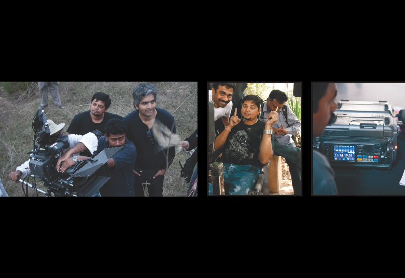Left: Owais Husain with the camera team, Middle: Jib operator Prakash on location, Right: The film was recorded on S 50 P 422 using Sony BCT 40 SR tap Left: Owais Husain with the camera team, Middle: Jib operator Prakash on location, Right: The film was recorded on S 50 P 422 using Sony BCT 40 SR tap