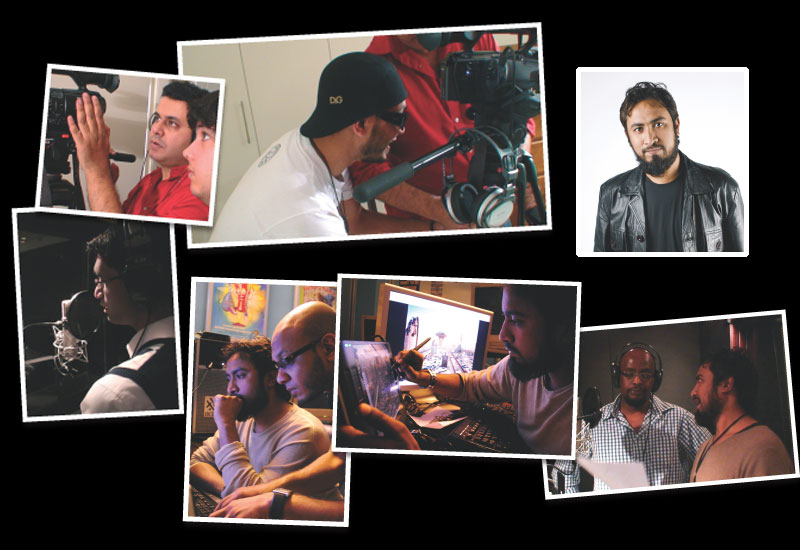 The team in action. The team in action.