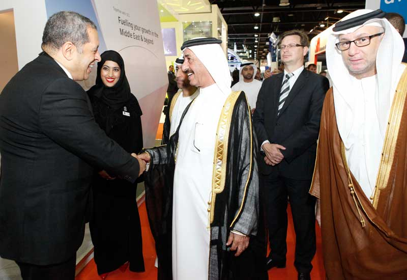 Sheikh Hasher tours Cabsat 2013. Sheikh Hasher tours Cabsat 2013.