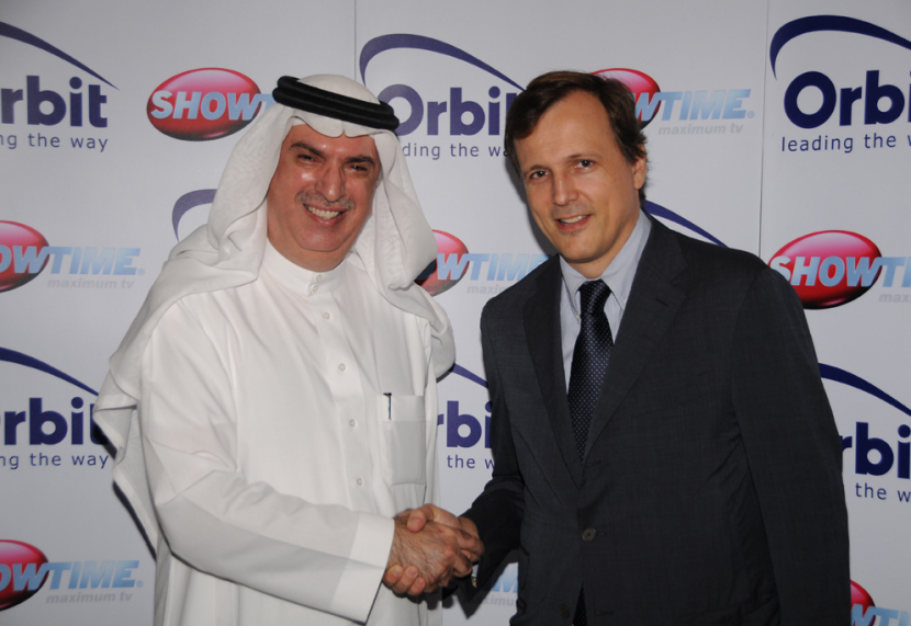Orbit CEO Samir Abdulhadi (L) and Marc-Antoine d'halluin, CEO, Showtime Arabia. Orbit CEO Samir Abdulhadi (L) and Marc-Antoine d'halluin, CEO, Showtime Arabia.