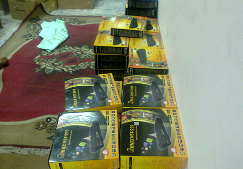 Police confiscated more than 370 IP decoders in the raid. Police confiscated more than 370 IP decoders in the raid.