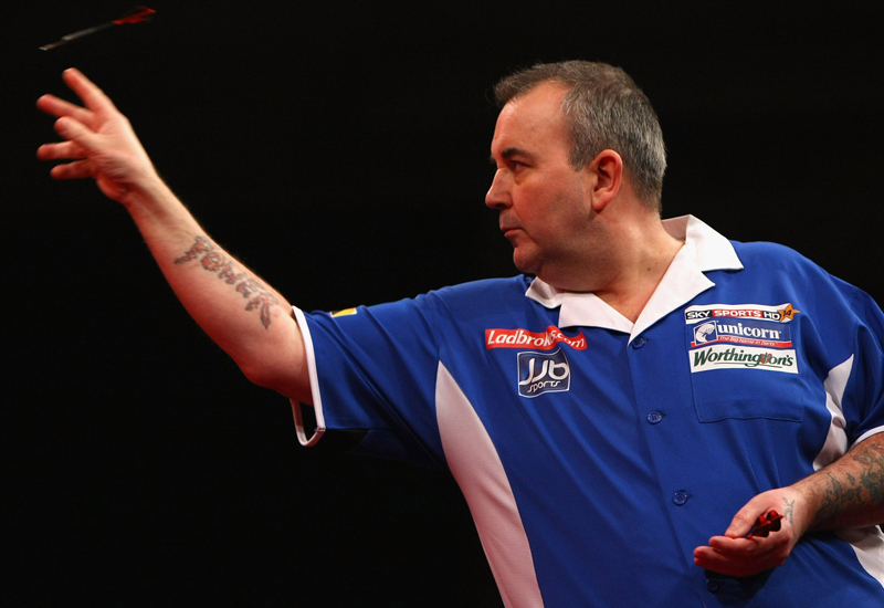 Reigning champ Phil Taylor: athletic brilliance. Reigning champ Phil Taylor: athletic brilliance.