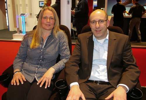 Optocore sales and marketing director Tine Helmle with Fohhn CEO, Jochen Schwarz Optocore sales and marketing director Tine Helmle with Fohhn CEO, Jochen Schwarz