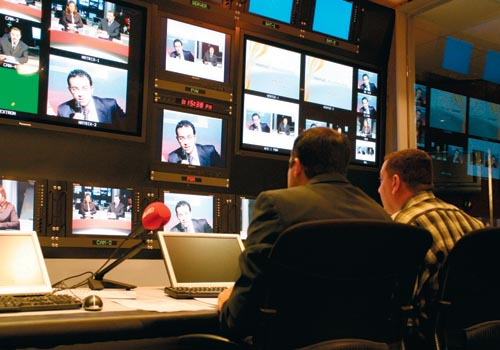Al Dawlia's main studio is equipped with five JVC ProHD cameras and is expandable to eight in the future while its virtual reality studio has three ca Al Dawlia's main studio is equipped with five JVC ProHD cameras and is expandable to eight in the future while its virtual reality studio has three ca