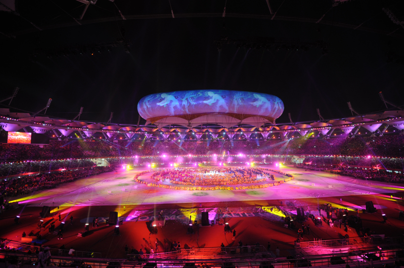 Clay Paky fixtures dominated the lighting kit for the Commonweath Games closing ceremony in Delhi. Clay Paky fixtures dominated the lighting kit for the Commonweath Games closing ceremony in Delhi.