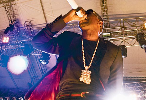 Hip-hop superstar Kanye West provided the biggest and brashest performance of the festival, despite his set being marred by sound quality issues Hip-hop superstar Kanye West provided the biggest and brashest performance of the festival, despite his set being marred by sound quality issues