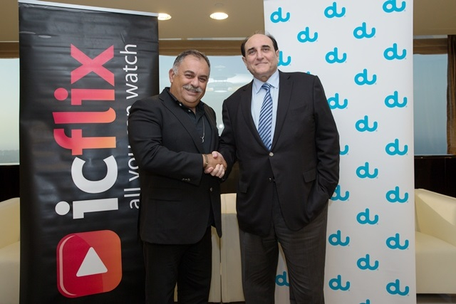 Chief Executive Officer of du, Osman Sultan (right) with Fadi Mehio, Chairman & Co-founder ICFLIX Chief Executive Officer of du, Osman Sultan (right) with Fadi Mehio, Chairman & Co-founder ICFLIX
