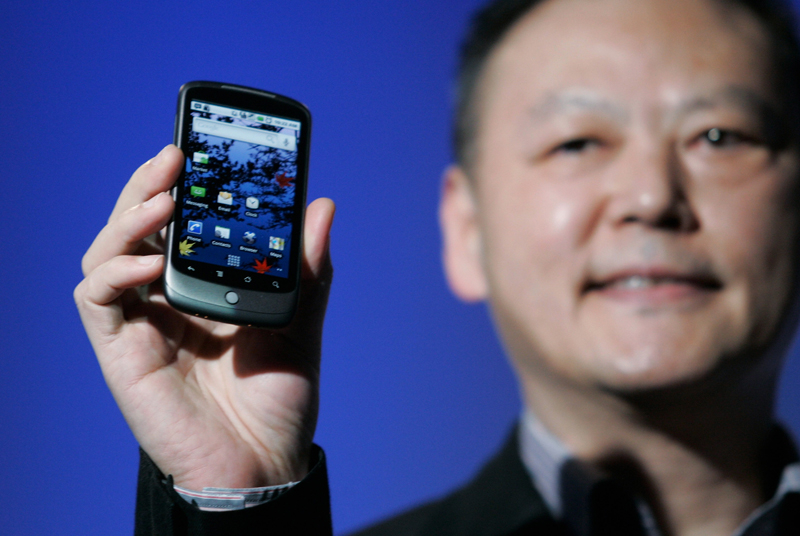 Peter Chou, CEO of HTC, pictured with Google's Nexus One smartphone. Peter Chou, CEO of HTC, pictured with Google's Nexus One smartphone.