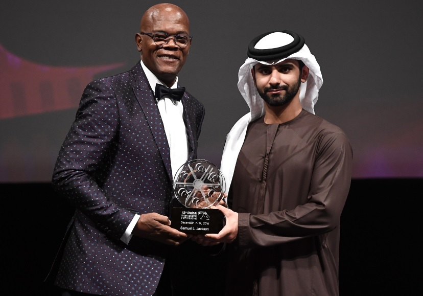Lifetime Achievement Award Winner Samuel L Jackson with HH Sheikh Mansoor bin Mohammed bin Rashid Al Maktoum. Lifetime Achievement Award Winner Samuel L Jackson with HH Sheikh Mansoor bin Mohammed bin Rashid Al Maktoum.