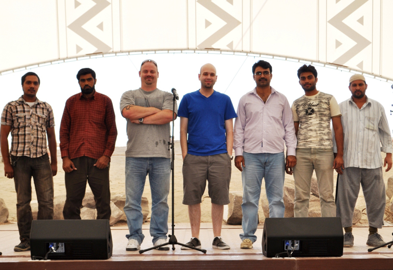The team behind the new Saudi theatre installation. The team behind the new Saudi theatre installation.