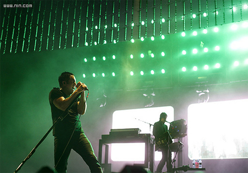 NIN is breaking new ground and raising the bar for the live events industry with its high-end multimedia technology. (photo courtesy of Rob Sheridan) NIN is breaking new ground and raising the bar for the live events industry with its high-end multimedia technology. (photo courtesy of Rob Sheridan)