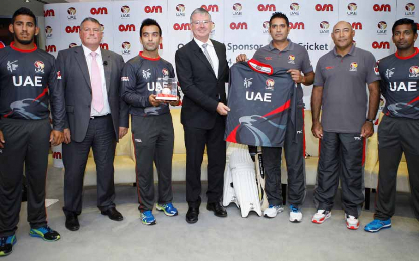 David Butorac with members of the UAE cricket team. David Butorac with members of the UAE cricket team.