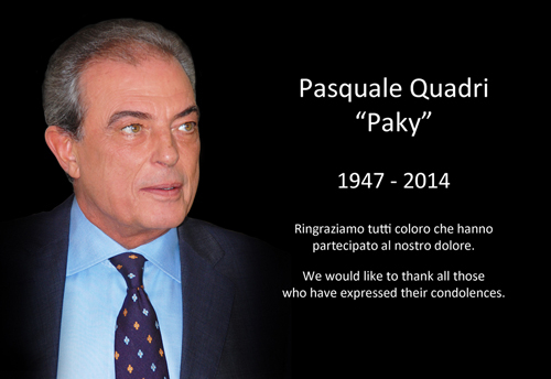 2014, Clay paky, Dead, Death, Died, Dies, Events, Industry, Italy, Lighting, Lights, Obituary, Pasquale quadri, SGM, Tribute, News, International News 2014, Clay paky, Dead, Death, Died, Dies, Events, Industry, Italy, Lighting, Lights, Obituary, Pasquale quadri, SGM, Tribute, News, International News
