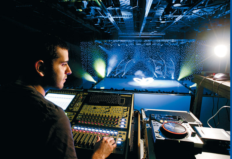 A Digico DS digital mixer controlls the audio. A Digico DS digital mixer controlls the audio.