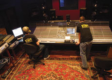 SAE students pictured in the recording studio. SAE students pictured in the recording studio.