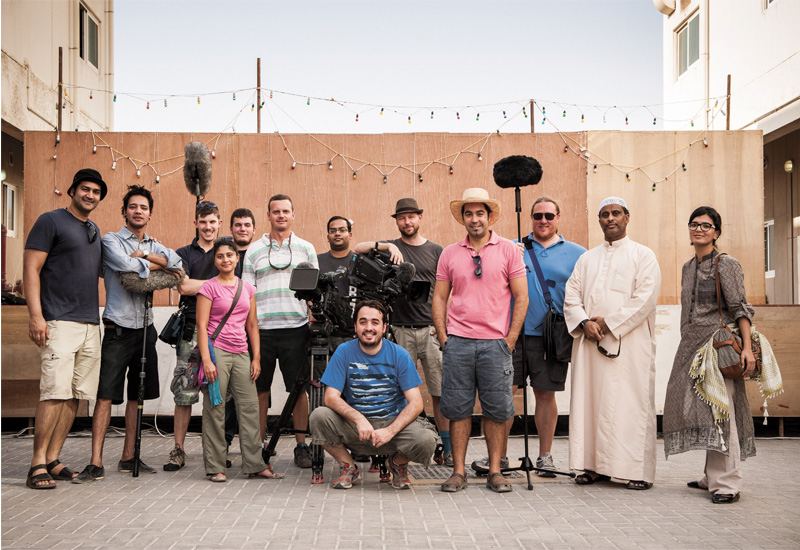 Kaabour and the team on set. Kaabour and the team on set.