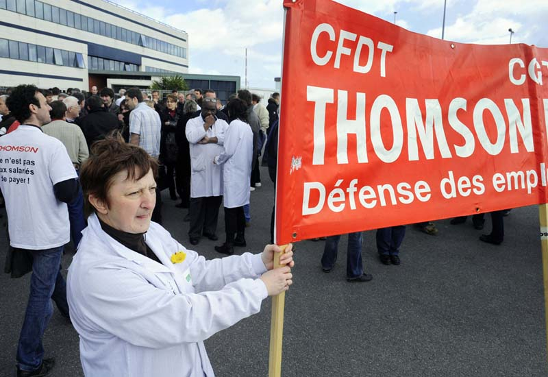 GV staff protest job cuts in Western France. GV staff protest job cuts in Western France.