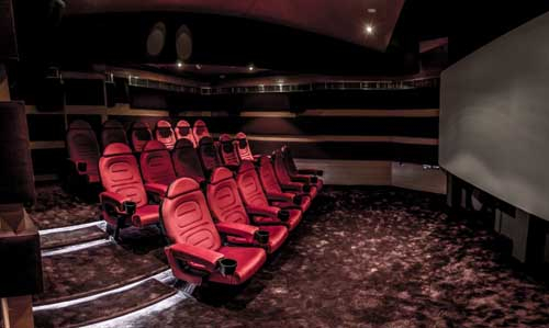 The viewing room features the latest Christie 4K cinema projector. The viewing room features the latest Christie 4K cinema projector.
