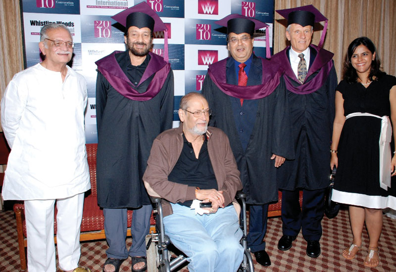 L-R: Gulzar, Shekhar Kapur, Shammi Kapoor, Subhash Ghai, John Jerome Lee (dean WWI) and Meghna Ghai (president WWI) L-R: Gulzar, Shekhar Kapur, Shammi Kapoor, Subhash Ghai, John Jerome Lee (dean WWI) and Meghna Ghai (president WWI)