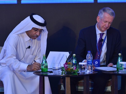 Khalid Balkheyour, Arabsats president and CEO and Sam Farah, head of BBC Arabic. Khalid Balkheyour, Arabsats president and CEO and Sam Farah, head of BBC Arabic.