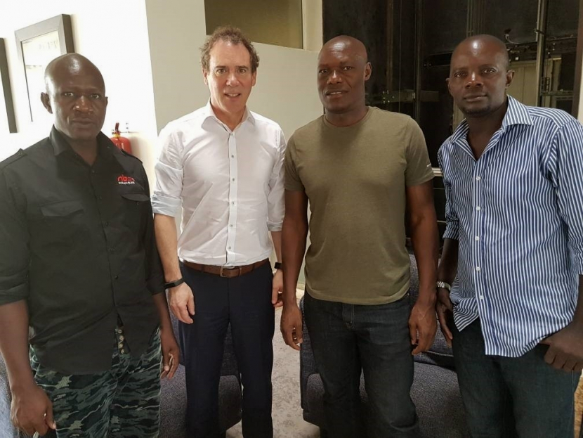 Director Sales Africa for Lawo, Ralf Schimmel with CEO NBS Radio, Hamza N Mbago and team Director Sales Africa for Lawo, Ralf Schimmel with CEO NBS Radio, Hamza N Mbago and team