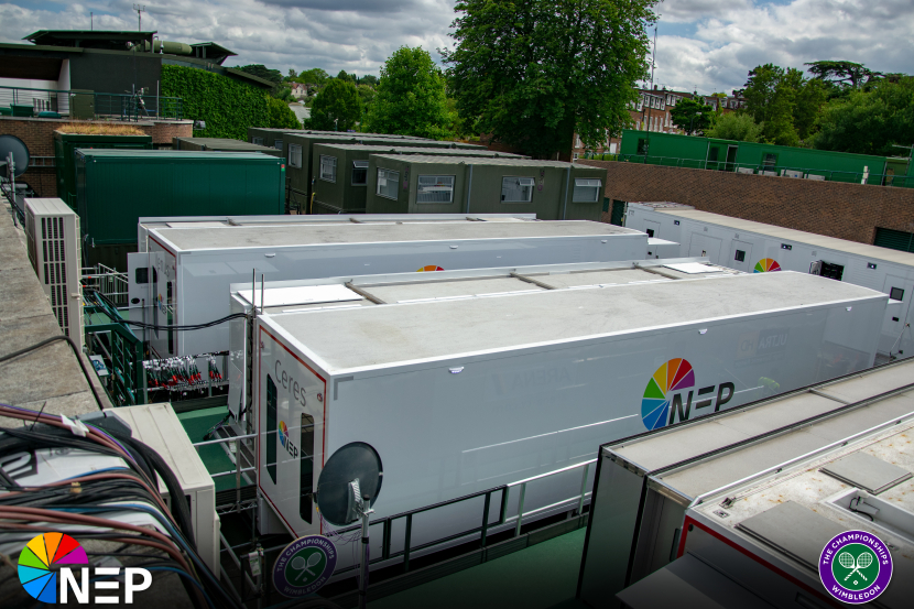 By deploying its new IP-based outside broadcast (OB) trucks, NEP UK can offer increased flexibility compared to coaxial cable connections and significantly reduce the expense and use of unsightly cabling throughout the All England club grounds. By deploying its new IP-based outside broadcast (OB) trucks, NEP UK can offer increased flexibility compared to coaxial cable connections and significantly reduce the expense and use of unsightly cabling throughout the All England club grounds.