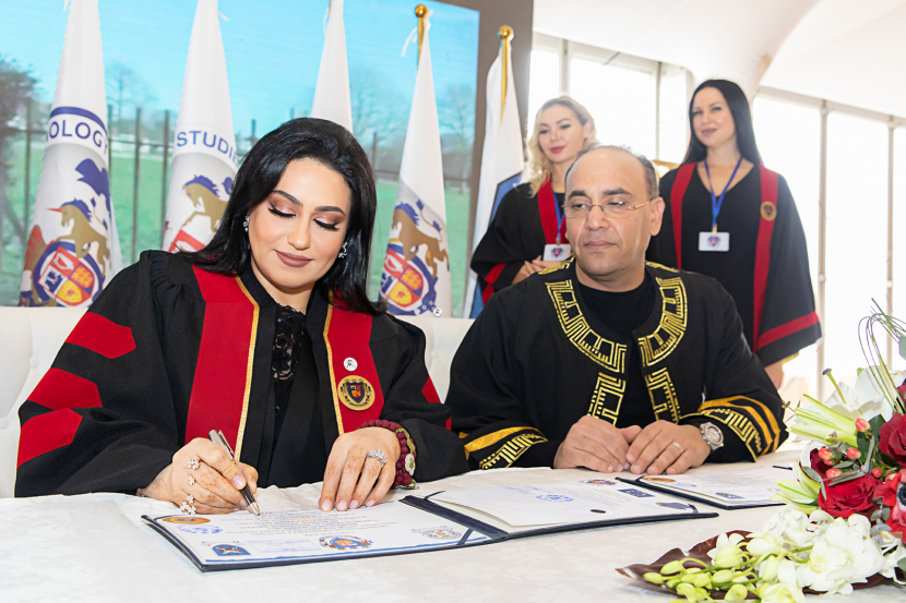 Pyramedia CEO Dr. Nashwa Al-Ruwaini with Prof. Dr. Alshaikh Issa,Dean of International Research and Studies for Oxford College for PhD Studies Pyramedia CEO Dr. Nashwa Al-Ruwaini with Prof. Dr. Alshaikh Issa,Dean of International Research and Studies for Oxford College for PhD Studies