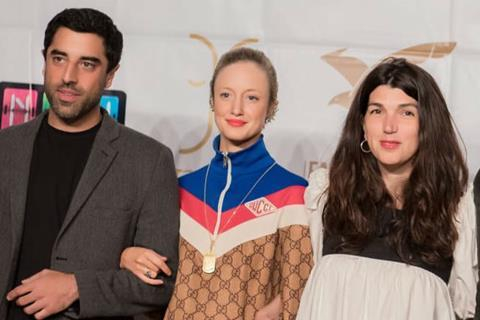 L-R: Luxor actors Karim Saleh and Andrea Riseborough with director Zeina Durra L-R: Luxor actors Karim Saleh and Andrea Riseborough with director Zeina Durra