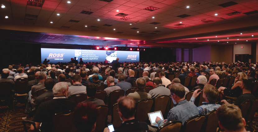 A packed house at the Ross Video NAB 2019 keynote A packed house at the Ross Video NAB 2019 keynote